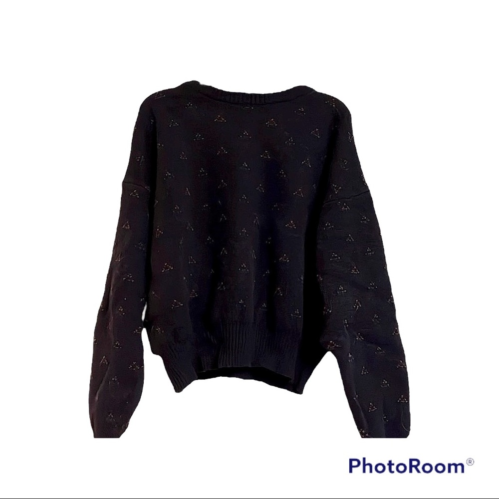 Dark Navy Blue Austin Reed Sweater w/ Pattern (Mens Large)